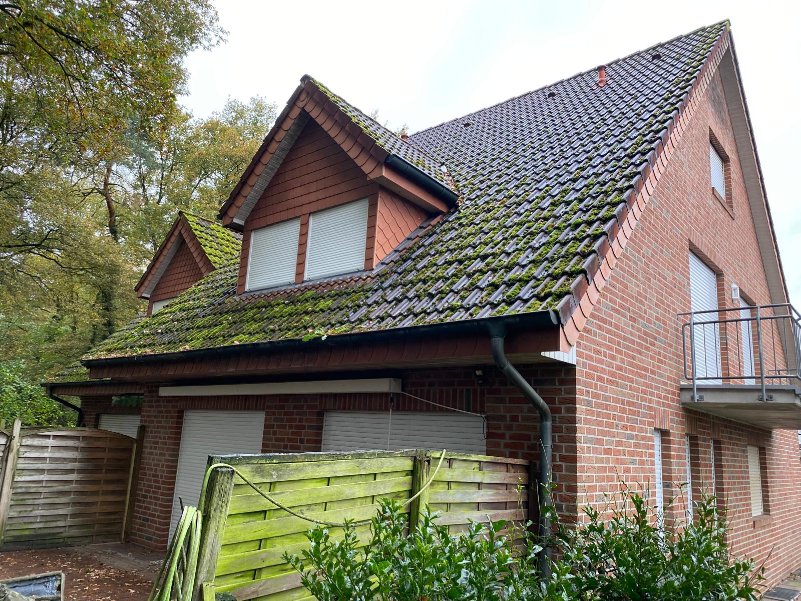 Verschmutztes Dach in Adorf vor der Reinigung